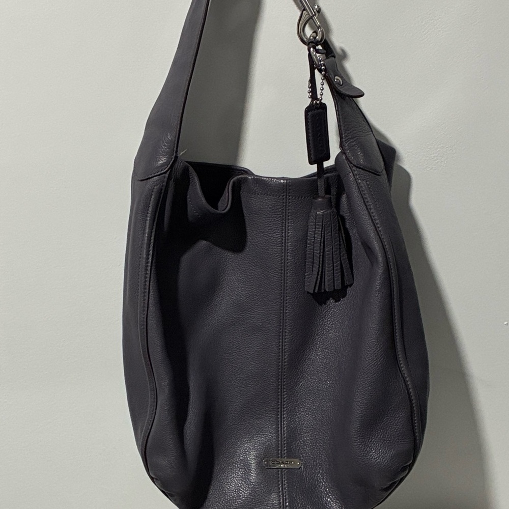 COACH Steel Blue Leather Bag Tote - Picture 8 of 8